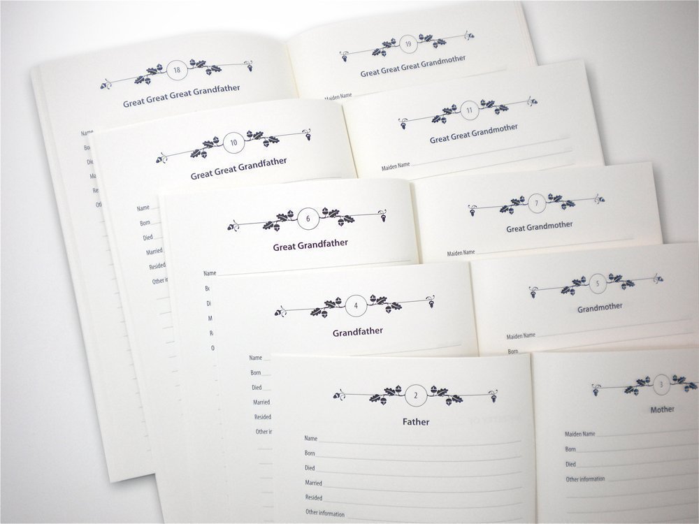 Family Tree Notebook - 2-Pack Genealogy Journal for Baby, Men, Women, Grandparents & In-Laws | Ancestor Stories & Family History Keepsake | Perfect for Family Reunions, Baby Showers & Holiday Gifts