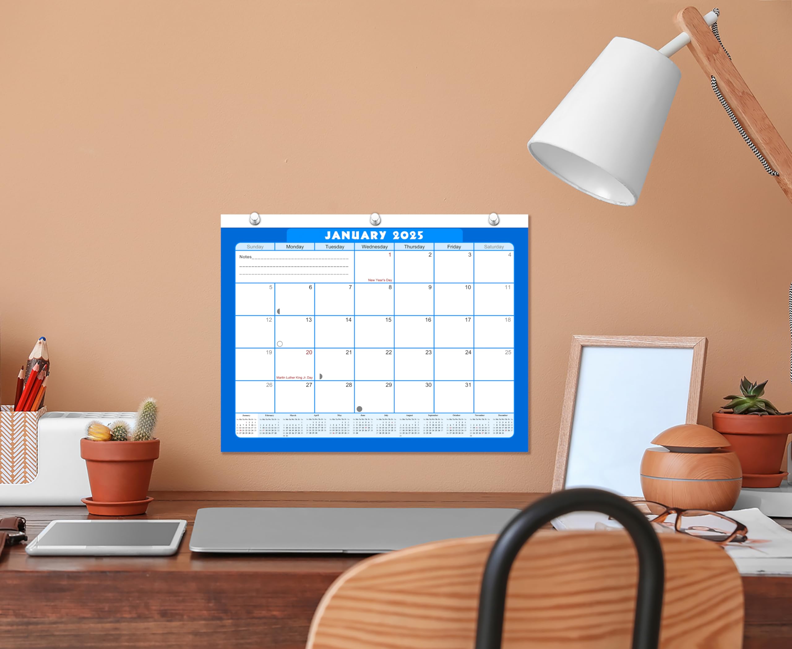 2025 Calendar - 12 Month Student Planner for 3-Ring Binder, Desk & Wall | Academic Schedule Organizer, School & Office Use | Perfect for Homework Tracking & Time Management