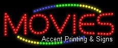LED Movie Marquee Sign for Business Displays - 11x27 Inch Horizontal Electronic Light Up Sign for Theaters, Cinemas & Retail Stores - Perfect for Movie Nights, Grand Openings & Store Promotions