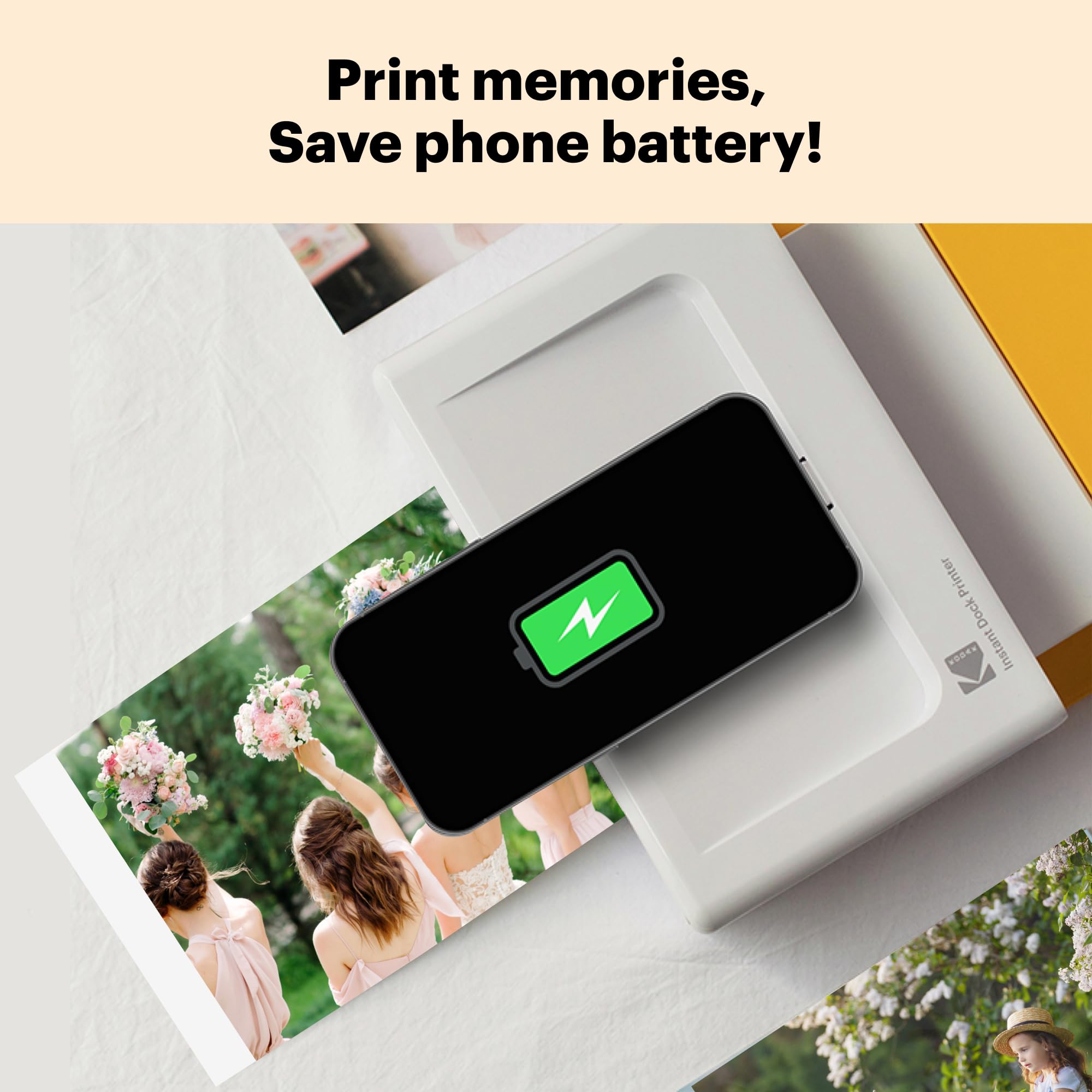 KODAK Dock Plus 4PASS Instant Photo Printer - Wireless Portable 4x6 Inch Photo Printer with 10 Sheets of Premium Photo Paper - Perfect for Travel, Parties, and Home Decor