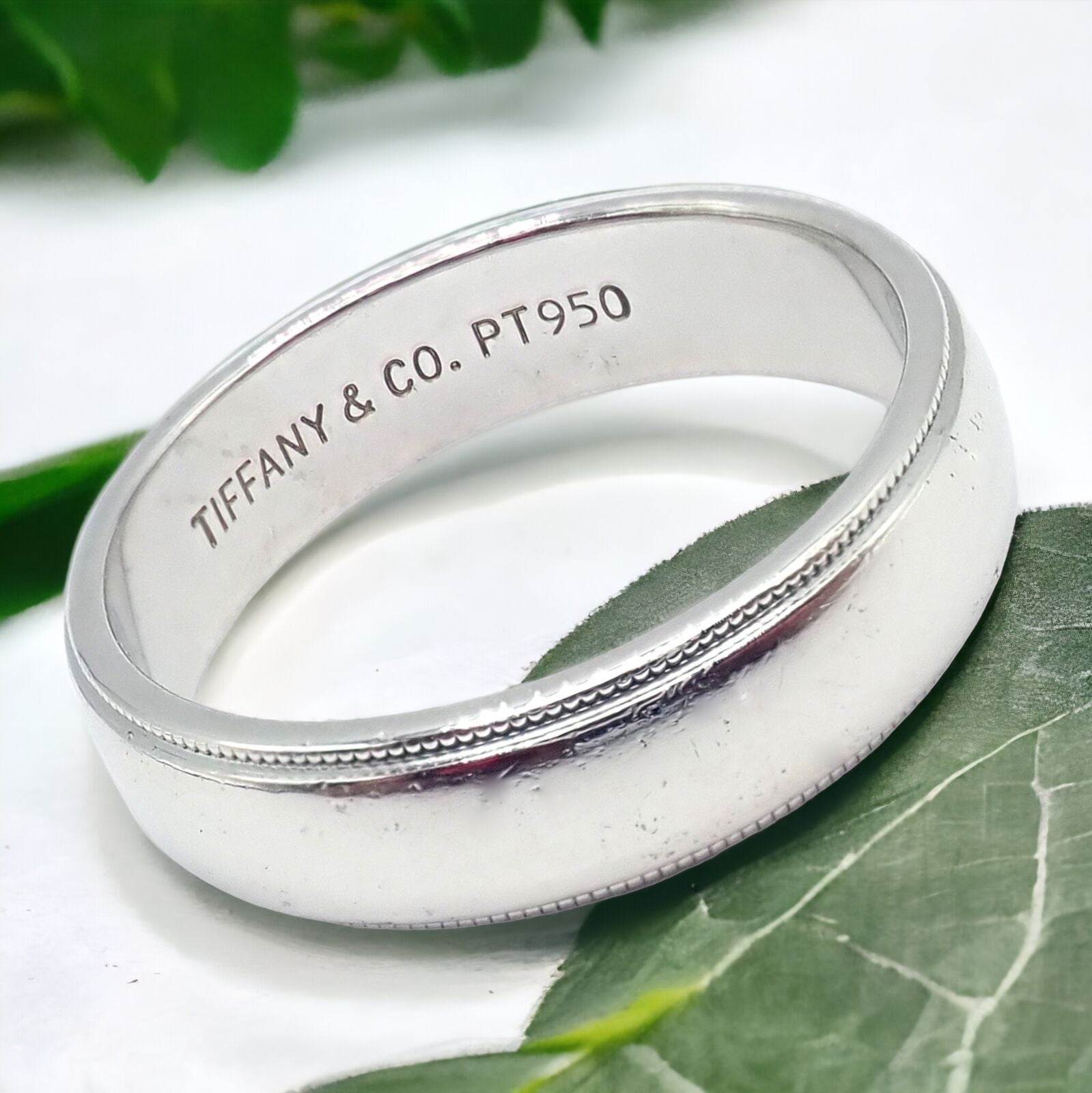 Tiffany & Co. Platinum 6mm Classic Milgrain Men's Wedding Band Ring Size 11.5 - Perfect for Engagement, Anniversary & Special Occasion Gifts