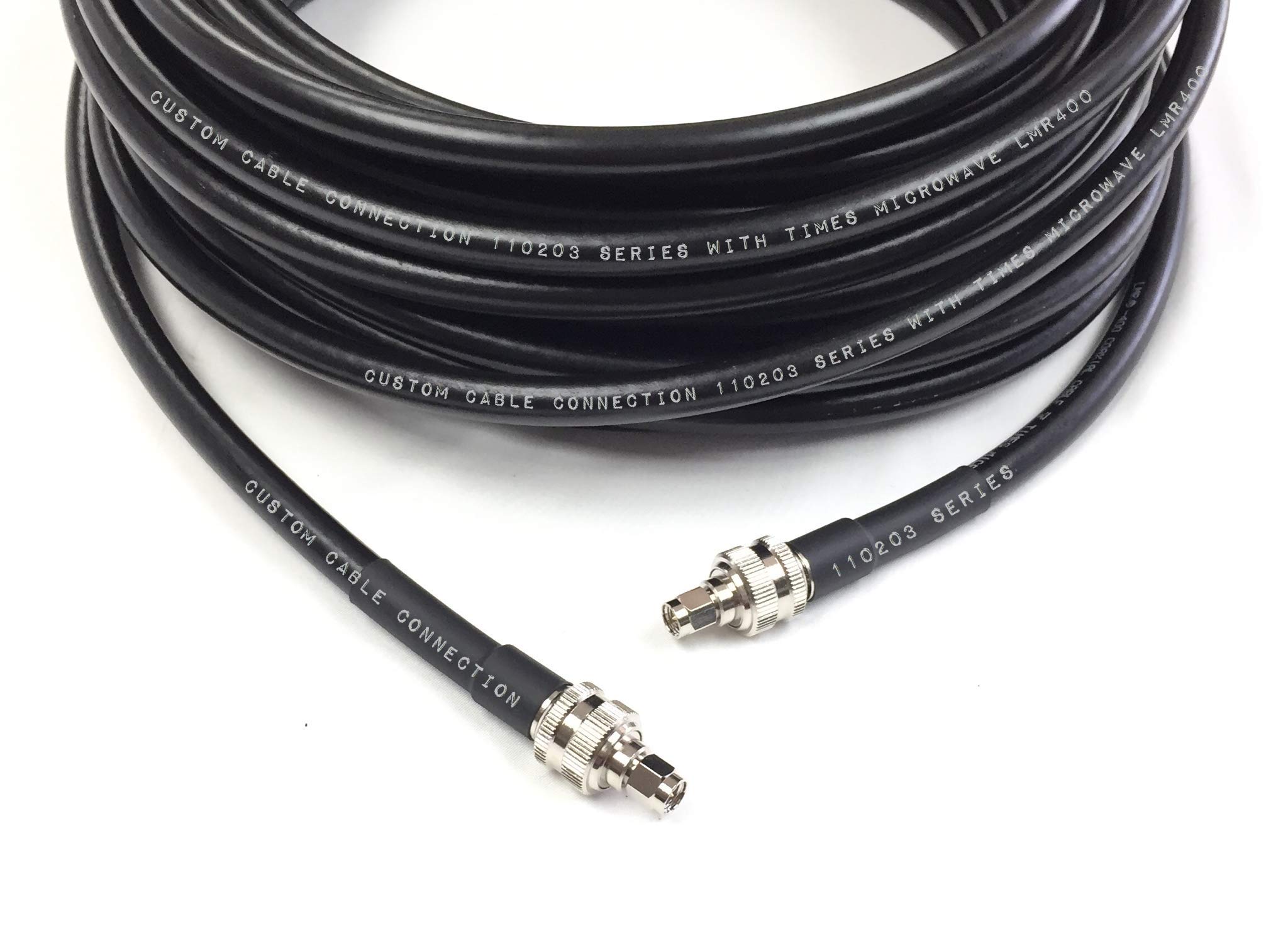 1 Foot SMA Male to SMA Male LMR400 Low Loss Coaxial Cable - 50 Ohm Times Microwave RF Antenna Cable for Ham Radio, CB Radio, WLAN & WiFi Antennas - Perfect for Outdoor & Indoor Wireless Communication Setups