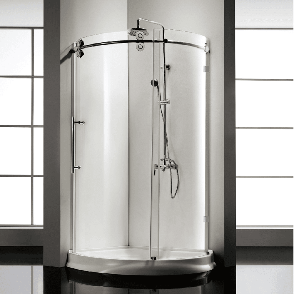Dreamwerks 40W x 79H Frameless Shower Door Enclosure - Chrome Finish, Clear/Frosted Glass Options | Modern Bathroom Upgrade for Spa-Like Experience