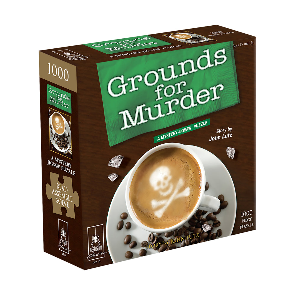 BePuzzled Grounds for Murder Mystery Jigsaw Puzzle - 1000 Piece Challenging Puzzle for Adults - Perfect for Family Game Nights & Detective-Themed Parties