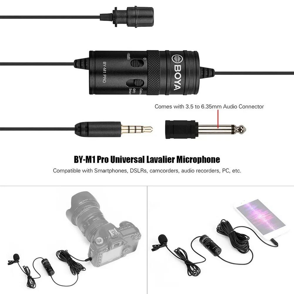 BOYA BY-M1 Pro Omnidirectional Lavalier Microphone for iPhone, Android, DSLR - Perfect for Vlogging, Interviews, YouTube Videos & Live Streaming