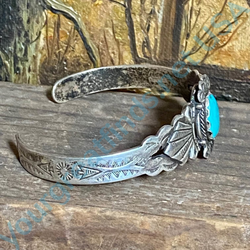 Vintage Fred Harvey Era Navajo Turquoise Bracelet - Sterling Silver Handmade Native American Jewelry for Women - Perfect for Boho Fashion, Western Style & Gift Giving