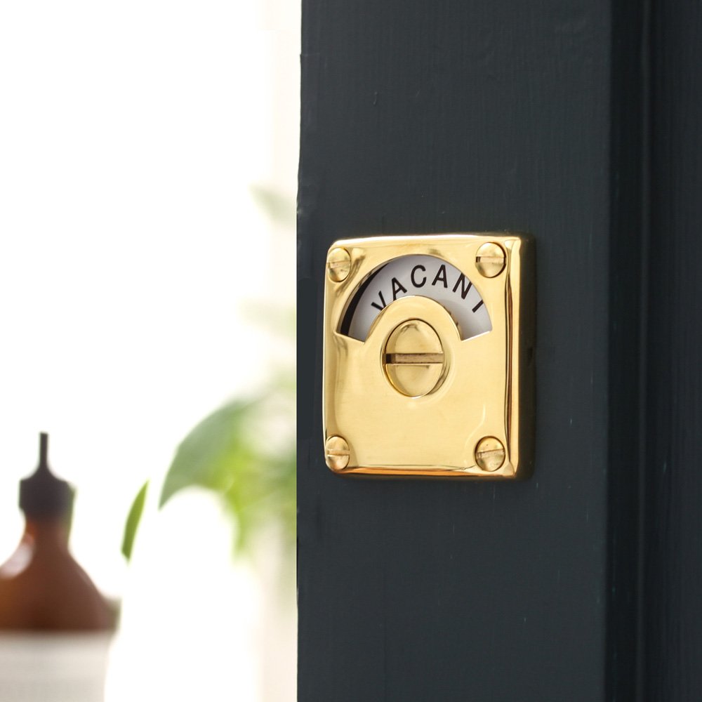 Polished Brass Vacant Engaged Lock - High-Quality Door Lock for Home & Office Security - Perfect for Bedrooms, Bathrooms, and Storage Rooms