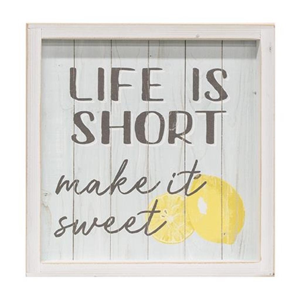 Life Is Short Make It Sweet - Inspirational Wall Art Decor for Home, Office & Gifts | Motivational Quote Frame for Living Room, Bedroom & Workspace