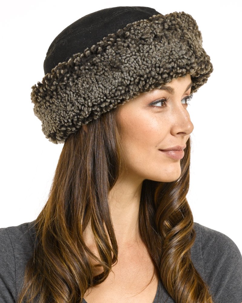 Premium Kelowna Shearling Sheepskin Hat for Men & Women - Winter Warm Beanie with Soft Fleece Lining - Perfect for Skiing, Snowboarding & Cold Weather Outdoor Activities