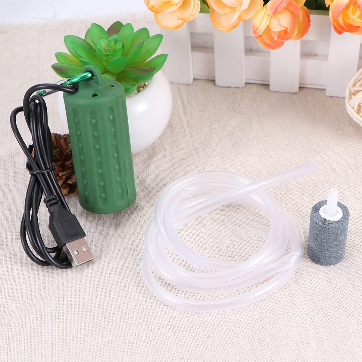 Totority Portable USB Rechargeable Air Pump - Silent Aquarium Oxygen Aerator for Fish Tanks, Ponds & Aquariums with Air Stone - Perfect for Home Aquariums, Fish Breeding & Outdoor Fishing Accessories