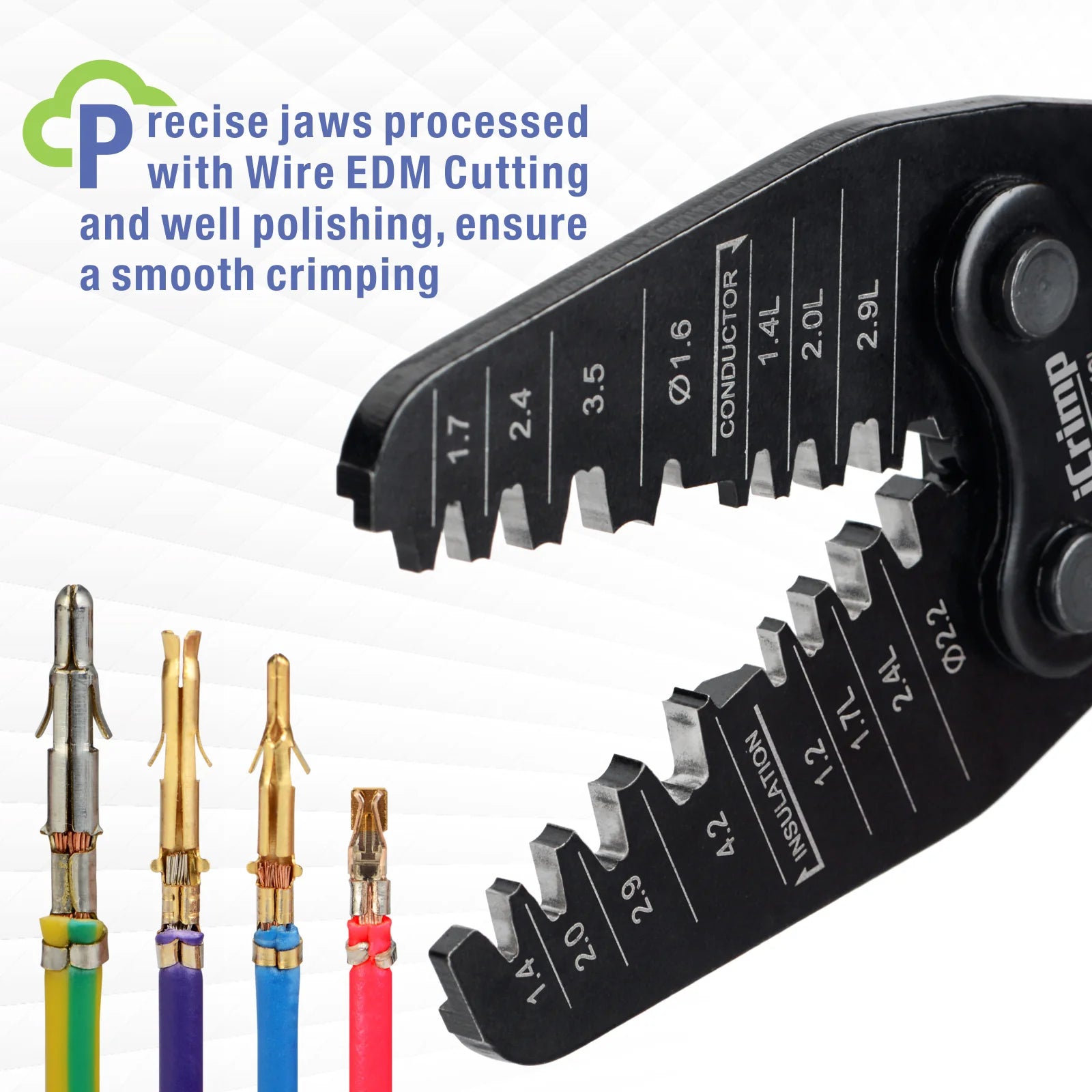 IWS 1442L Micro Connector Crimper Tool for AWG30-14 Open Barrel Terminals - Compatible with Molex & TE AMP - Ideal for Electronics, Automotive, and DIY Wiring Projects
