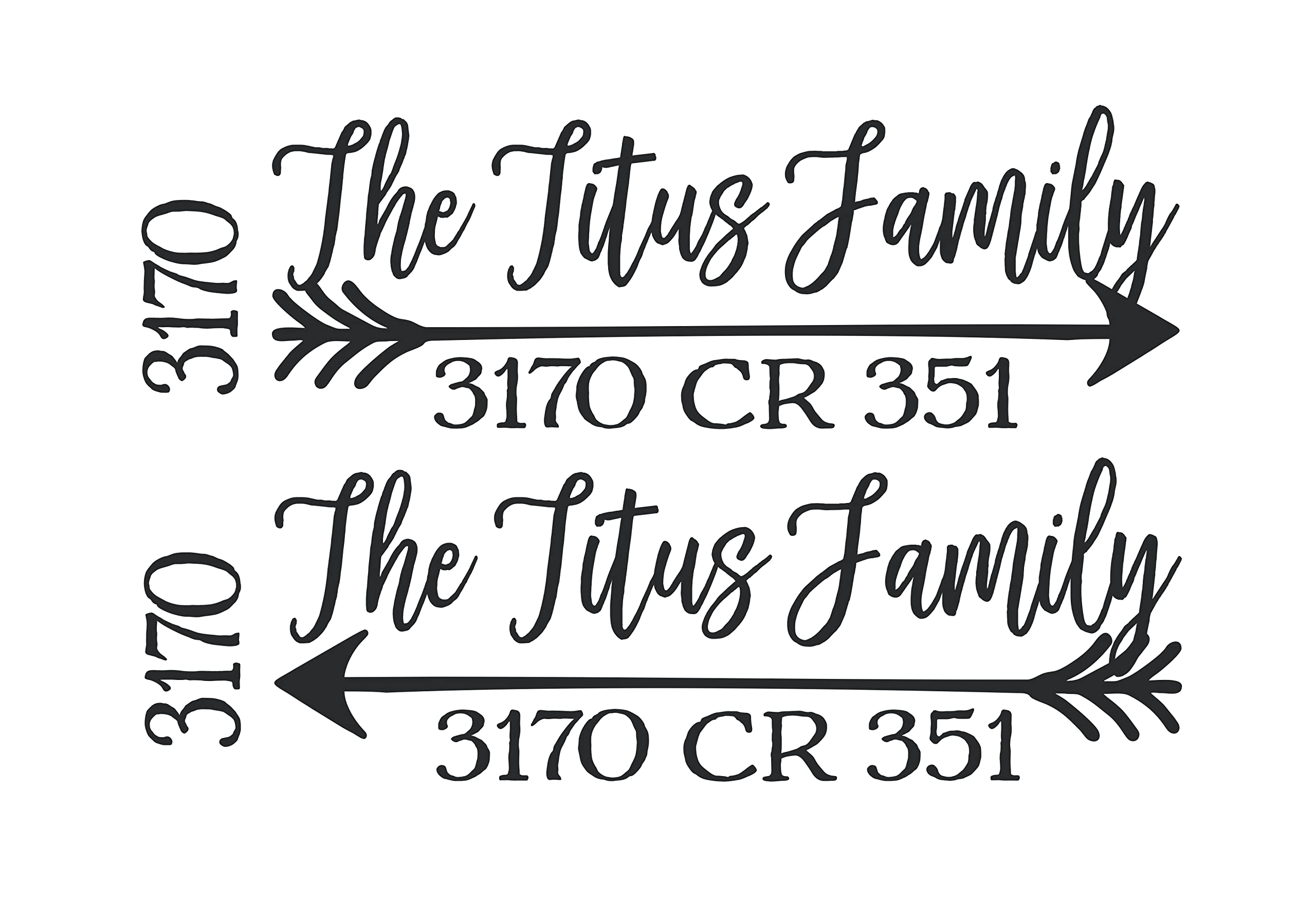Farmhouse Style Mailbox Letter Decals - Set of 2 Personalized Name & Number Stickers for Home, Garden & Rural Mailboxes - Weatherproof Vinyl Decals for Outdoor Address Display