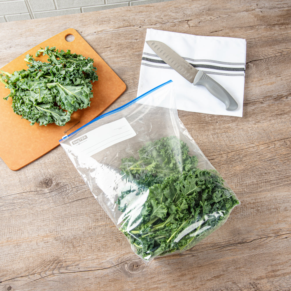 BPA-Free 2 Gallon Clear Plastic Slider Freezer Bags with Expandable Bottom & Write-On Labels - 25 Count Box (13x5x15 inches) - Perfect for Meal Prep, Freezing & Food Storage