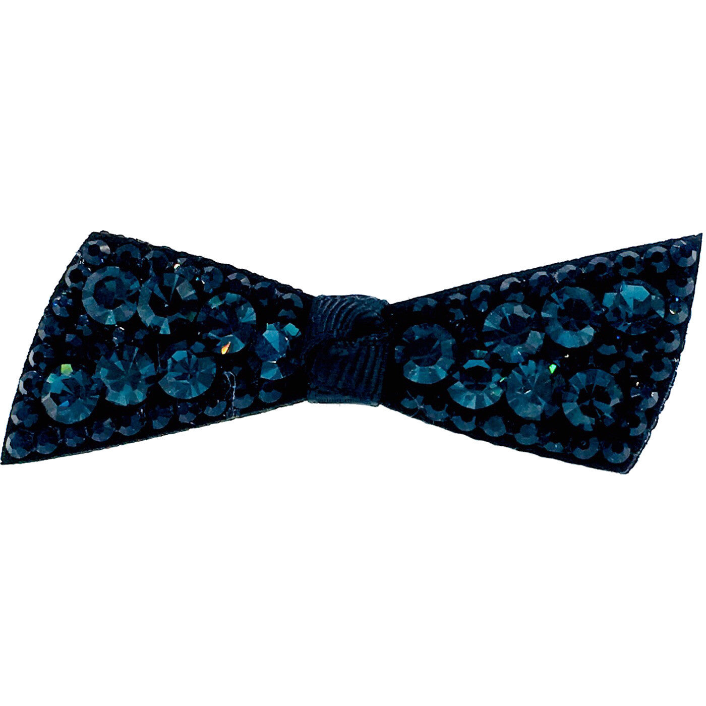 Elegant Swarovski Crystal Bow Knot Hair Clip - Acrylic Black Base with Navy Blue Accents | Perfect for Weddings, Prom, Parties & Everyday Glam