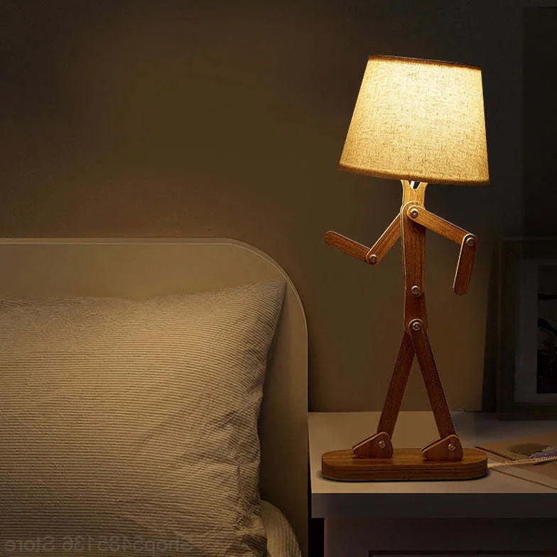 Adjustable Wooden Figurine Floor Lamp - Modern Home Decor for Living Room, Bedroom & Office Lighting