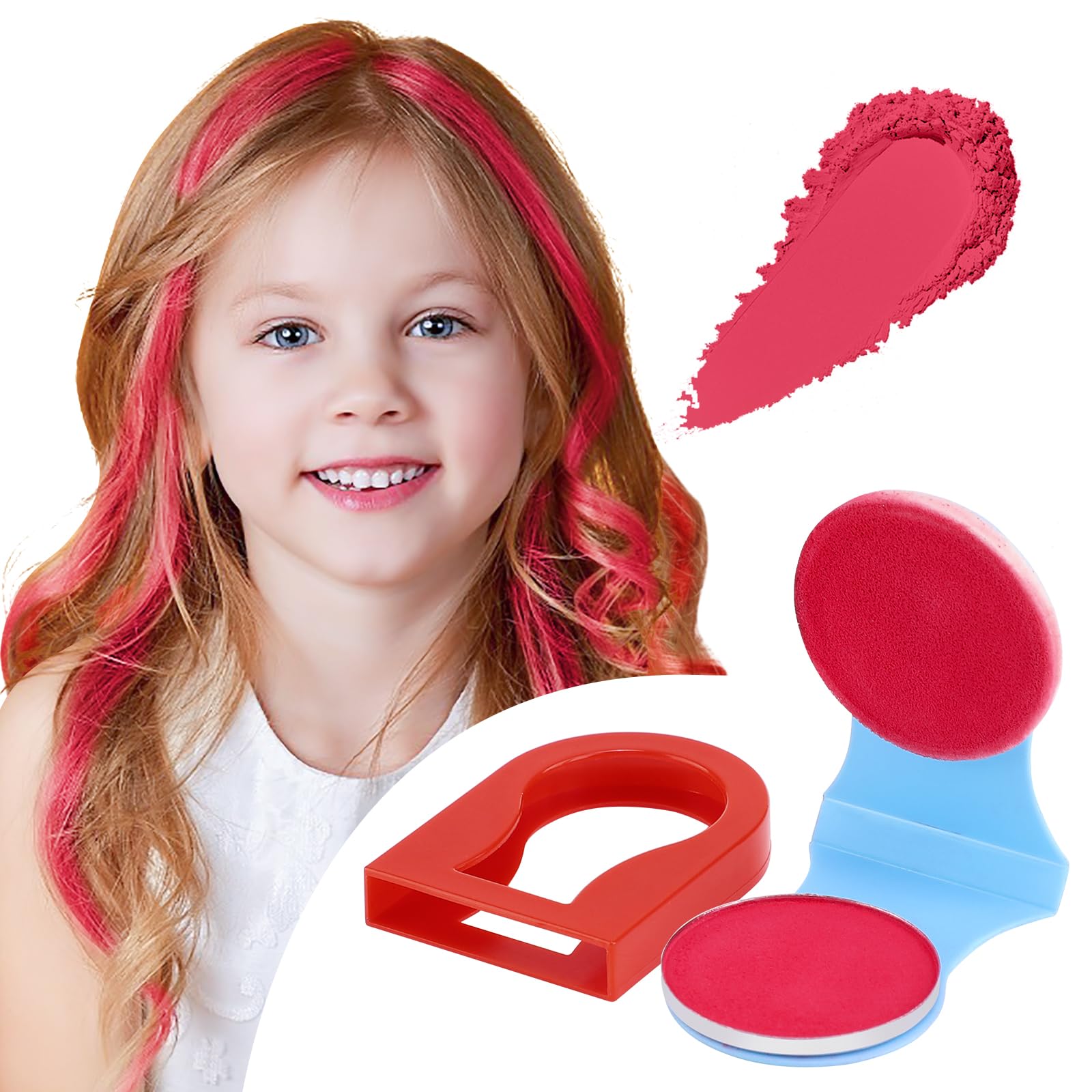 Halloween Red Temporary Hair Chalk - Washable Hair Dye for Girls, Kids & Adults | Non-Toxic Hair Color for Crazy Hair Day, Christmas Parties, Cosplay & Costume Events | Perfect for Halloween, School Spirit Days & Themed Celebrations