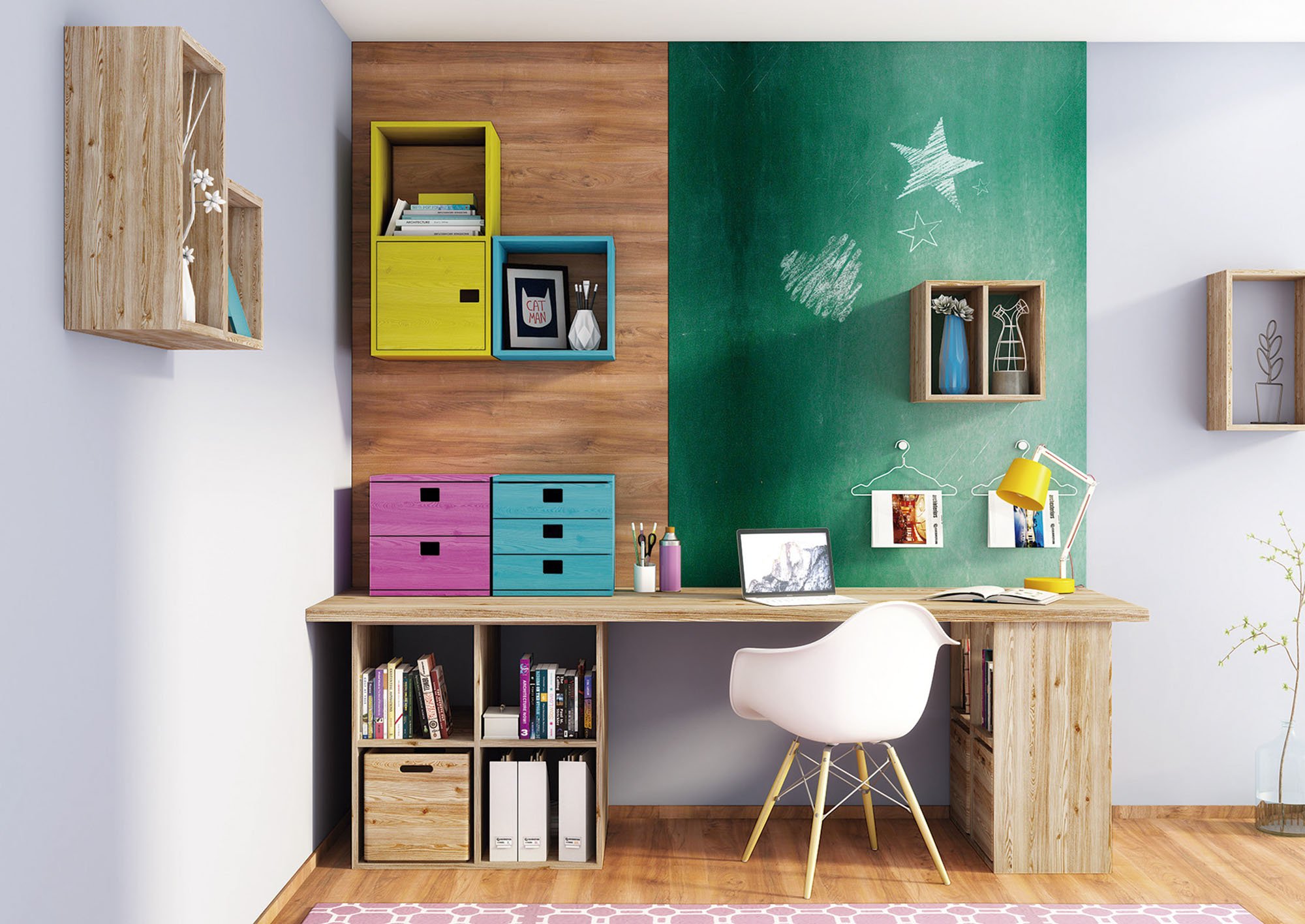 DINAMIC 1-Cube Bookcase with Adjustable Shelves - Perfect for Home Office, Living Room & Bedroom Storage