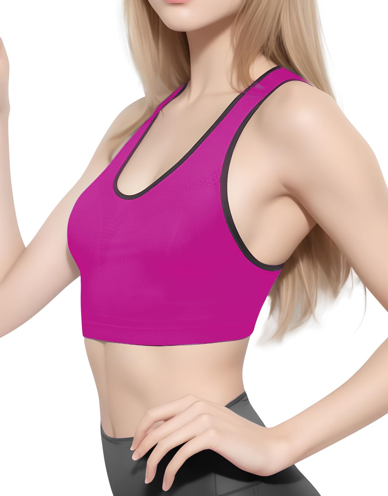 Women's Match Racerback Sports Bras - Padded Seamless Workout Tops for Yoga, Gym, Running & Fitness | Breathable Support for High-Intensity Training & Active Lifestyles