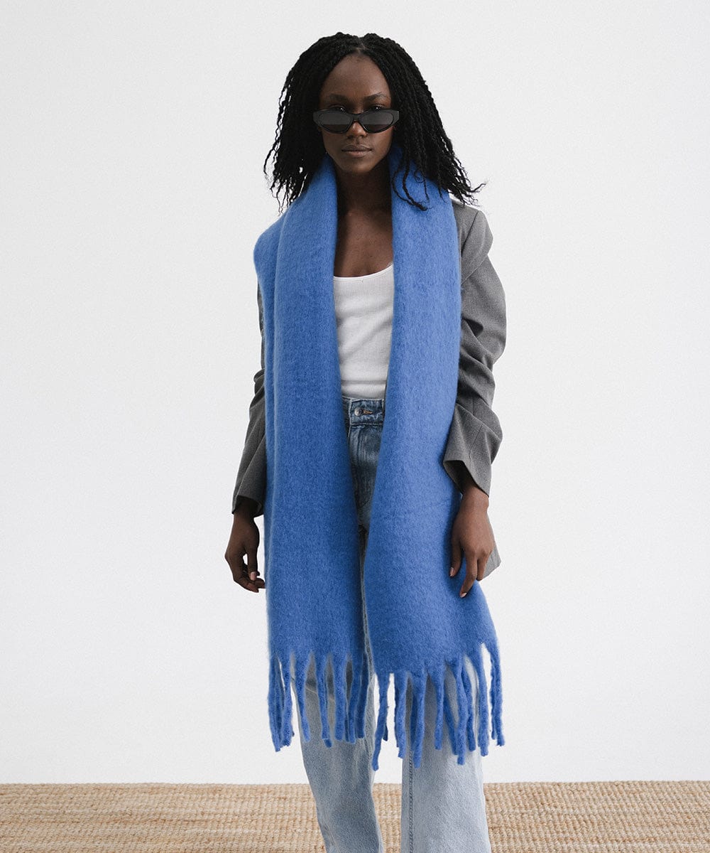Soft & Chunky Mik Oversized Knit Scarf for Women - Winter Warm Fashion Accessory - Perfect for Cold Weather, Travel & Outdoor Activities