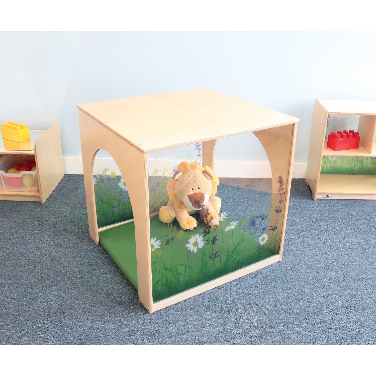 Nature View Playhouse Cube and Mat Set - Kids Indoor Play Tent with Soft Foam Mat for Toddlers - Perfect for Playrooms, Bedrooms & Daycare Centers