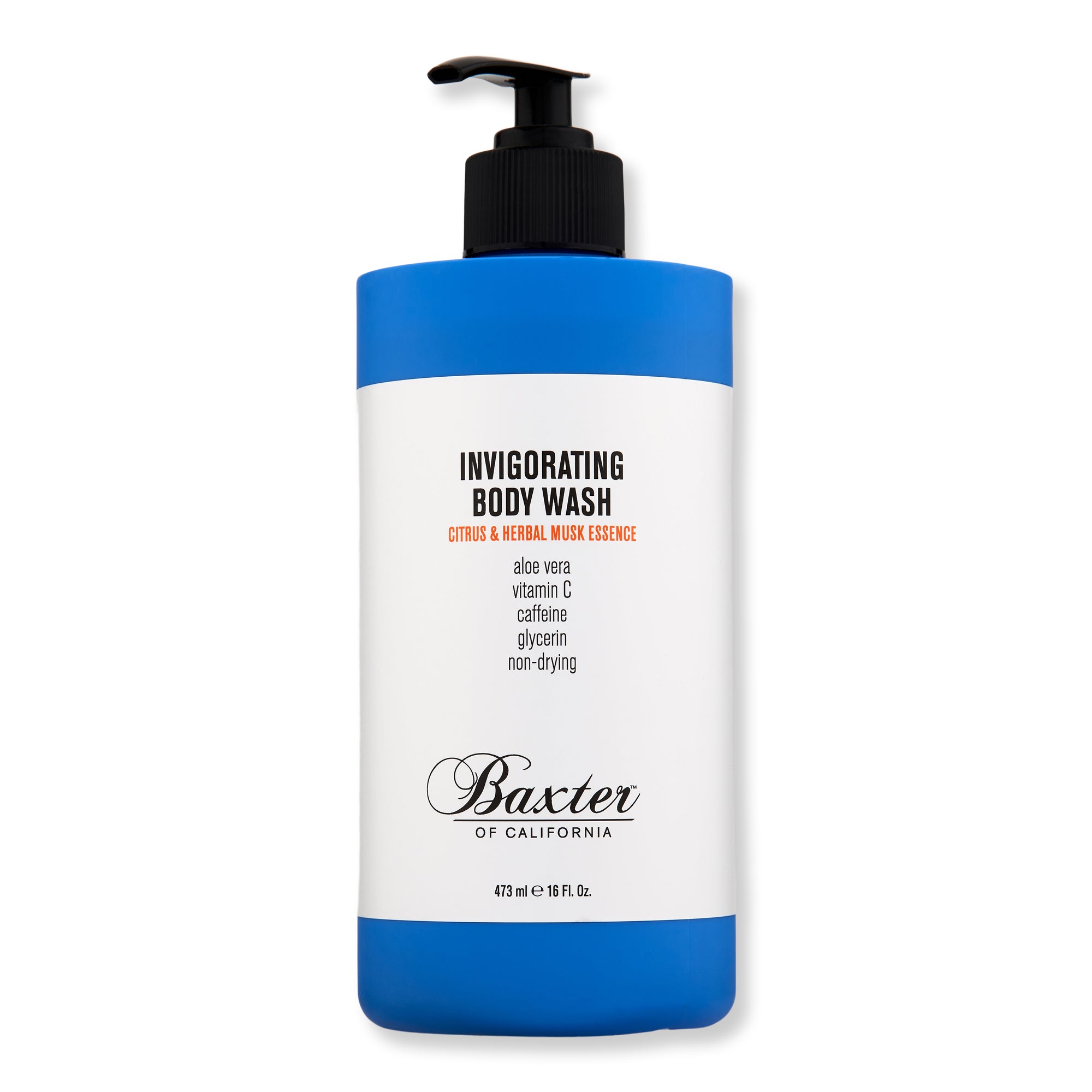 Baxter of California Invigorating Citrus & Herbal Musk Body Wash for Men - Refreshing Shower Gel for Post-Workout, Gym & Daily Use