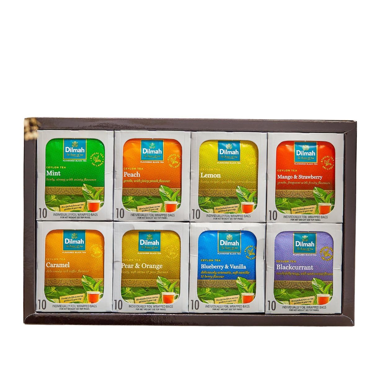 Dilmah Fun Tea Celebrations Gift Pack - 80 Individually Wrapped Fruit Flavored Ceylon Tea Bags | Premium Tea Gift Set for Holidays, Birthdays & Special Occasions | Perfect for Afternoon Tea, Gifting & Relaxation
