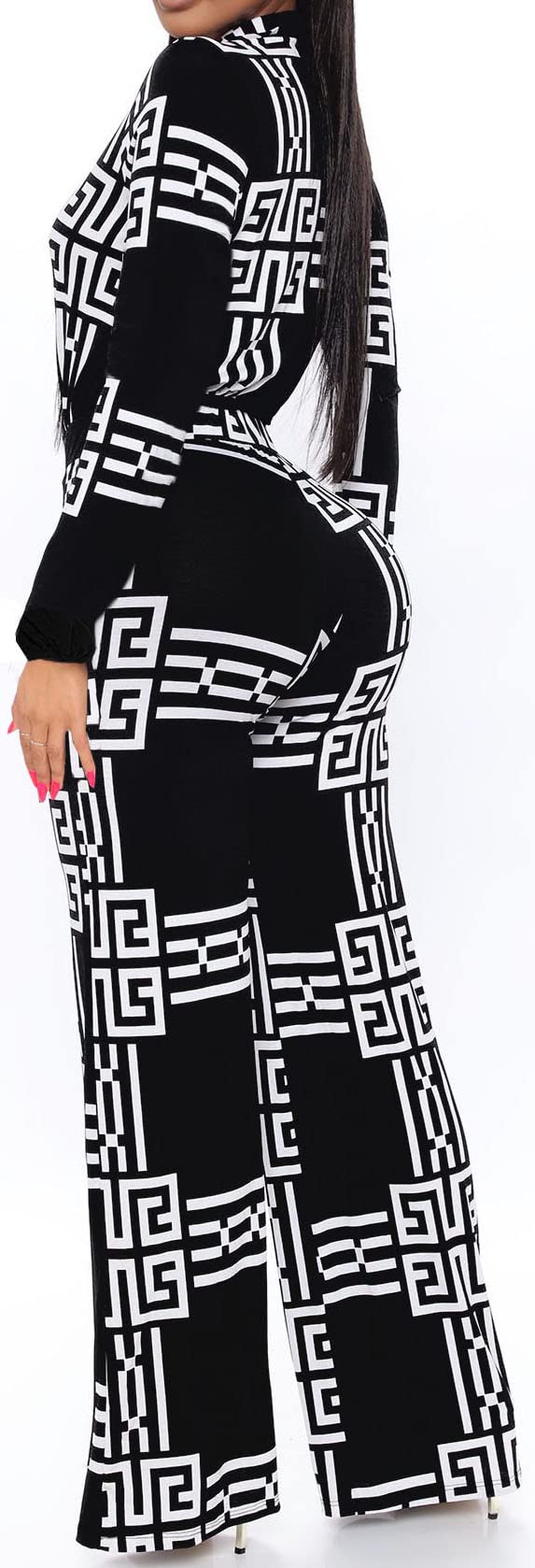 Elegant Women's V-Neck Long Sleeve Jumpsuit - Business Casual & Clubwear Romper with Straight Leg Pants | Perfect for Office, Night Out & Special Occasions