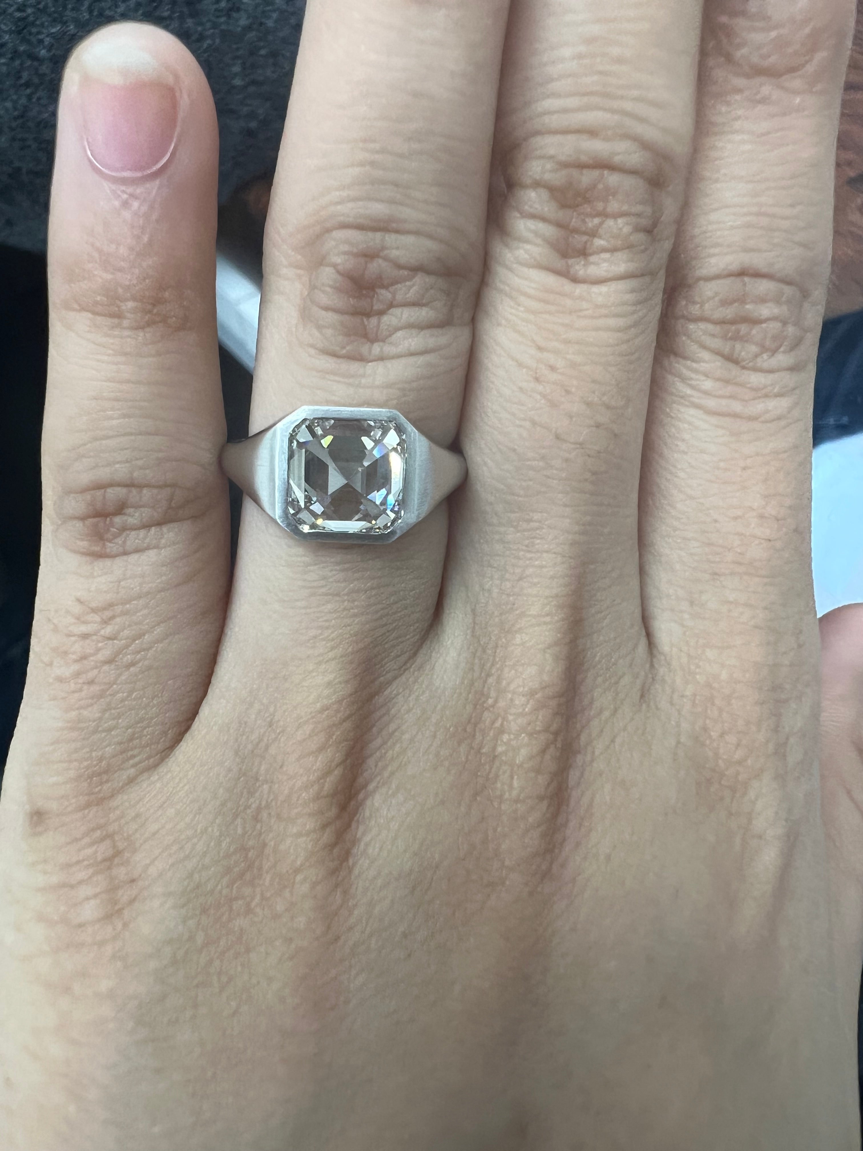 Platinum Rama Pyramid Ring with Lab-Grown Diamond - Elegant Statement Jewelry for Weddings, Engagements & Special Occasions