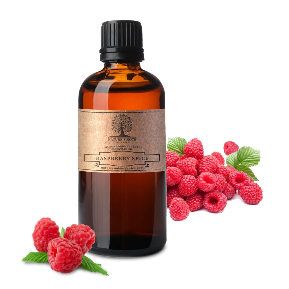 Nature's Note Organics 100% Pure Raspberry Spice Essential Oil - 8 Fl Oz Aromatherapy Grade for Diffusers, Massage & DIY Skincare - Relaxing & Uplifting Scent for Home Spa & Wellness