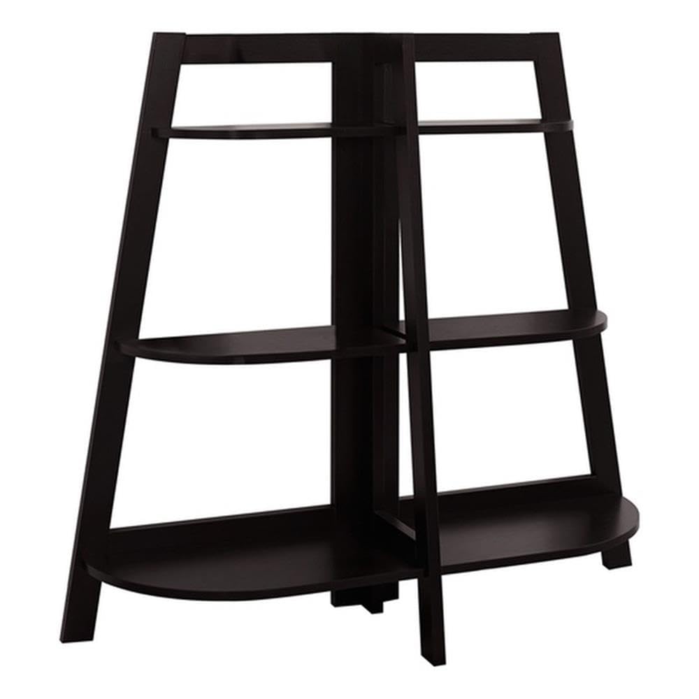 Monarch Specialties Cappuccino Accent Etagere Bookcase - 48 Inch Tall Display Shelf for Living Room, Bedroom & Office Storage | Stylish Home Decor Furniture for Books, Plants & Decorative Items