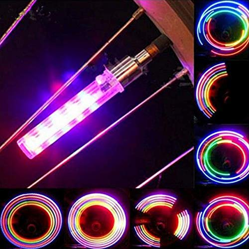 2 Pack 5 LED Bike Wheel Lights - Waterproof Silicone Valve Stem Lights for Bicycle, Motorcycle, Car Tires - Durable Night Safety Lights for Kids & Adults - Perfect for Night Riding, Cycling Safety & Festive Decorations