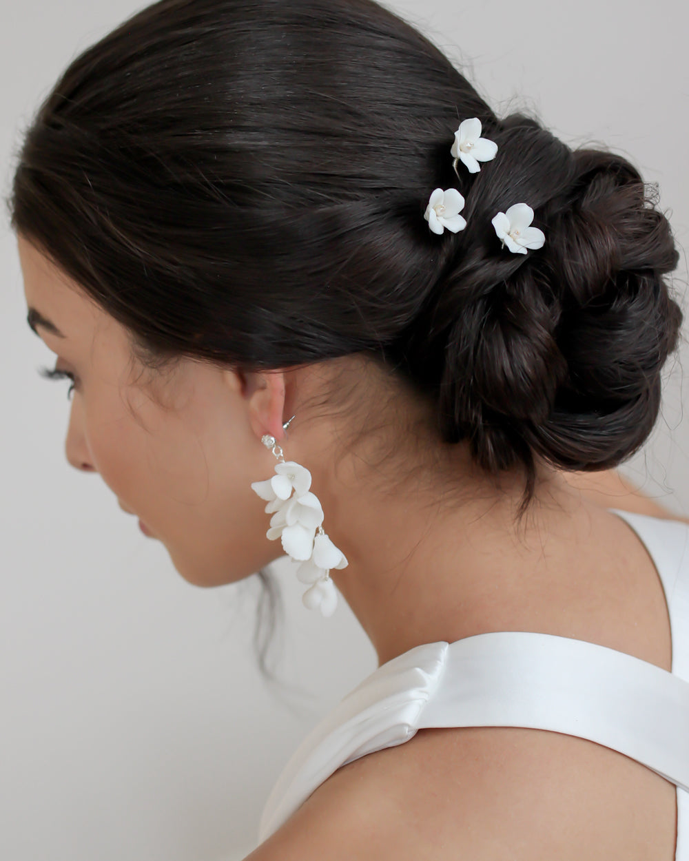 Mallory Flower Hair Pins Set of 3 - Elegant Floral Hair Clips for Women & Girls - Perfect for Weddings, Parties & Everyday Style