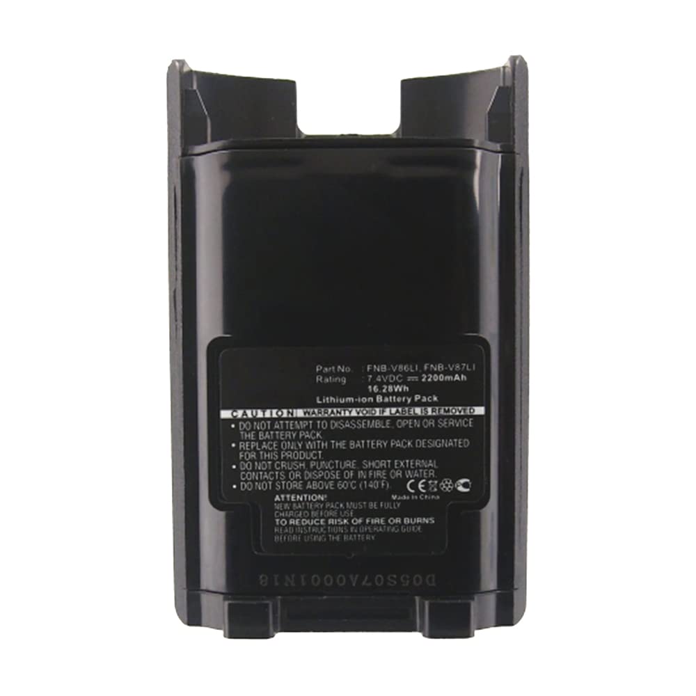 Synergy Digital 2-Way Radio Li-ion Battery Pack (7.4V, 2200mAh) - Compatible with Vertex FNB-V86 Walkie Talkie - Replacement for FNB-V86 Battery - 2-Pack with SD2W-L11382 - Ideal for Outdoor Adventures, Construction Sites & Emergency Communication
