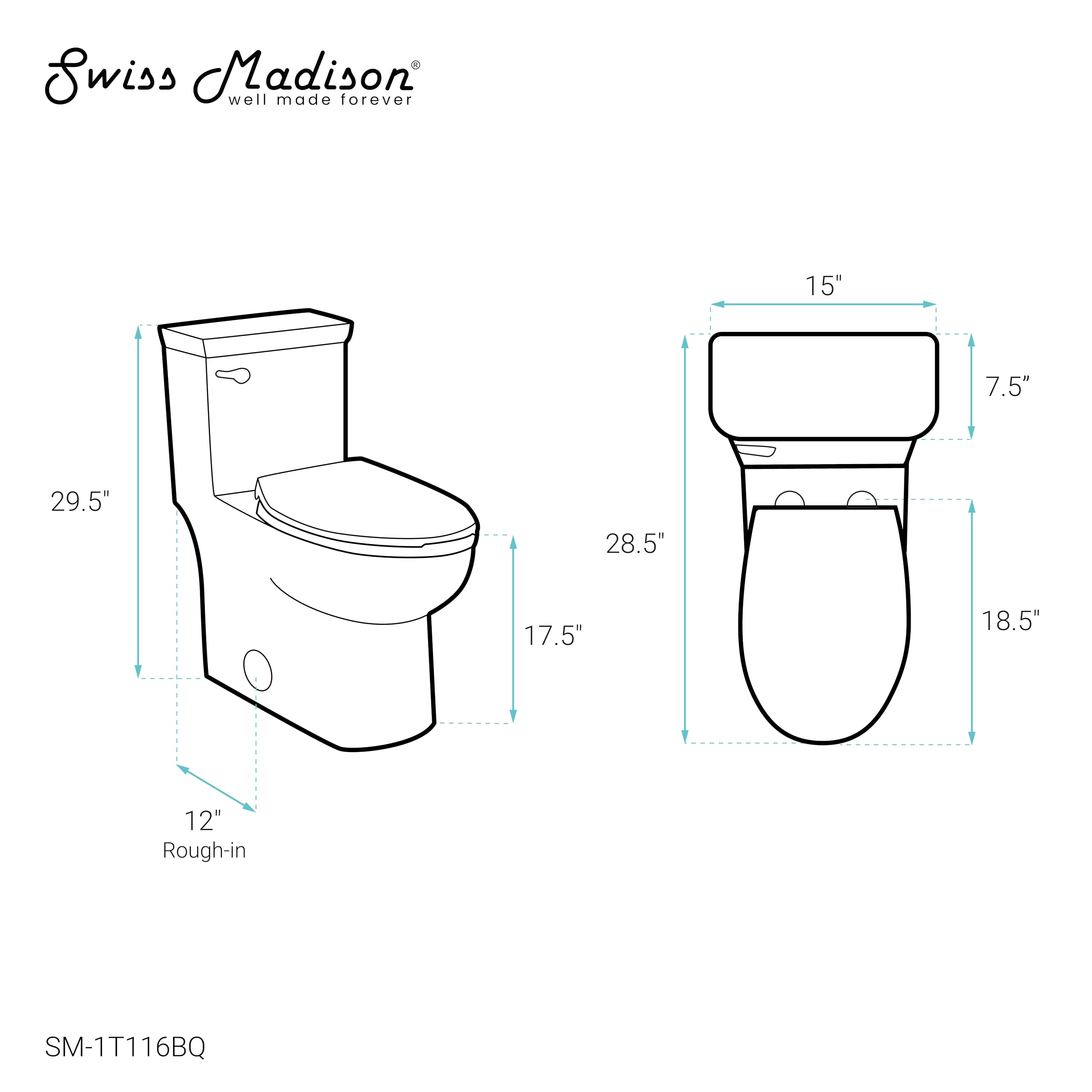 Swiss Madison Classe One Piece Toilet - Modern Elongated ADA Compliant Bathroom Toilet with Dual Flush 1.28 GPF, Front Flush Handle in Bisque Color - Perfect for Residential & Commercial Bathrooms, Hotels and Restrooms