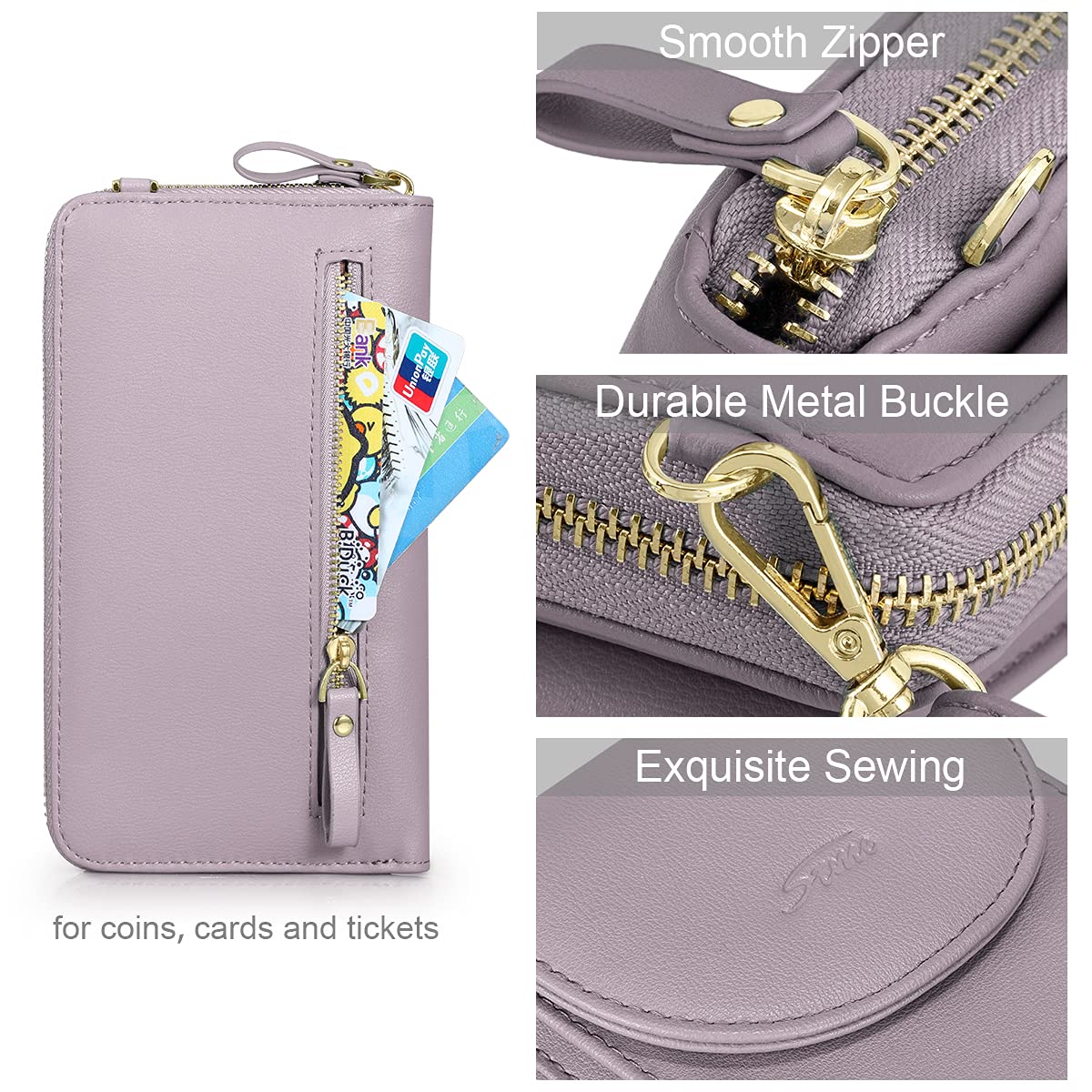 S-ZONE RFID Blocking Small Crossbody Bag for Women - Anti-Theft Phone Purse with Credit Card Slots | Perfect for Travel, Shopping & Daily Use
