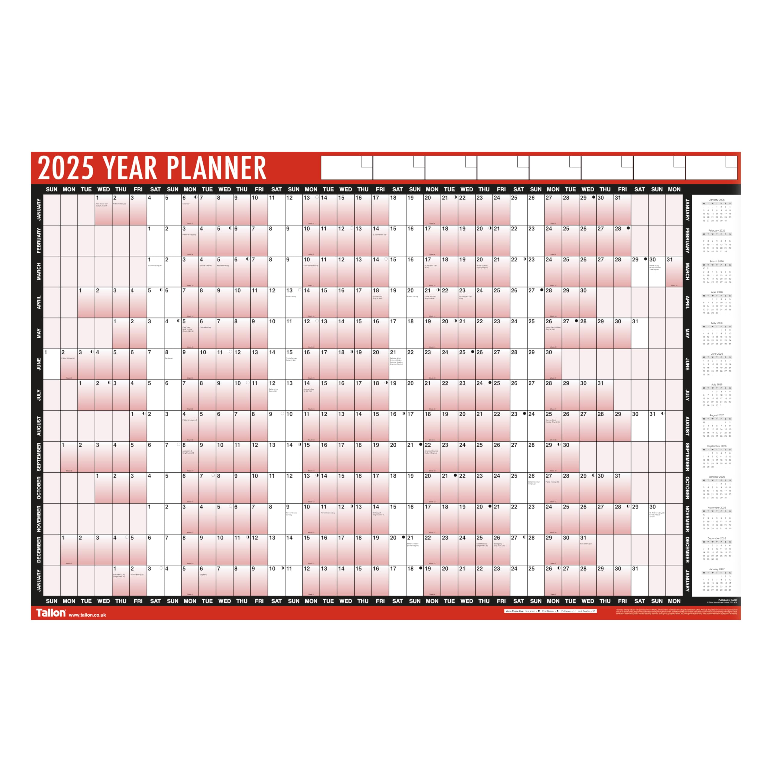 2025 Year Wall Planner - A1 Large 85cm x 58cm Laminated Calendar with Stickers & Dry Erase Marker | Home Office Organization, School Planning, Family Schedule, Productivity Tool