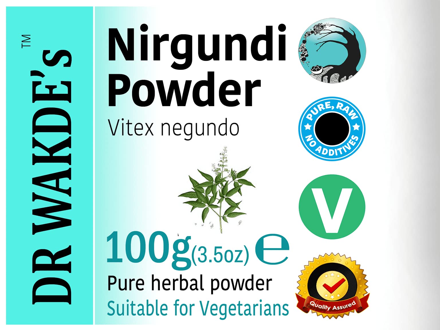 DR WAKDE'S Nirgundi Powder (Vitex negundo) - 100g (3.5oz) | Pure, Raw & Dried Herbal Powder | Natural Aroma & Freshness | Fine Ground Vegan Supplement | Premium Grade Ayurvedic Remedy | No Additives | Perfect for Herbal Tea, Aromatherapy & Natural Healing