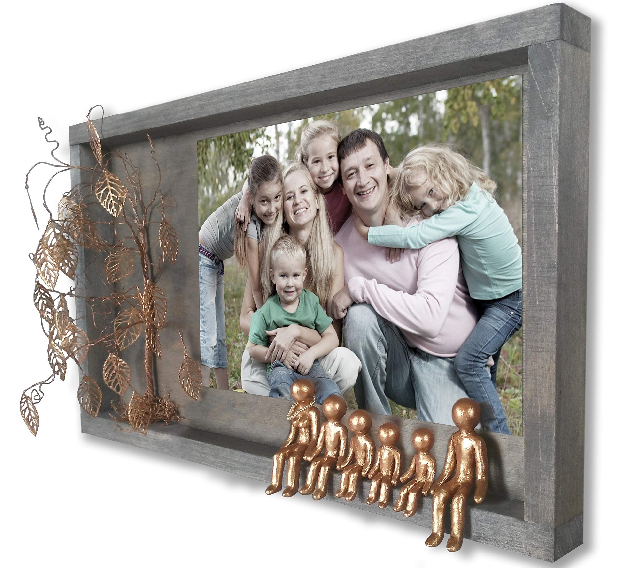 Personalized Bronze Anniversary Picture Frame Collage - 8th, 19th, 21st Year Wedding Gift for Wife, Husband, Parents & Grandparents - Willow Family Tree Wall Decor - Perfect for Home, Office & Special Occasions