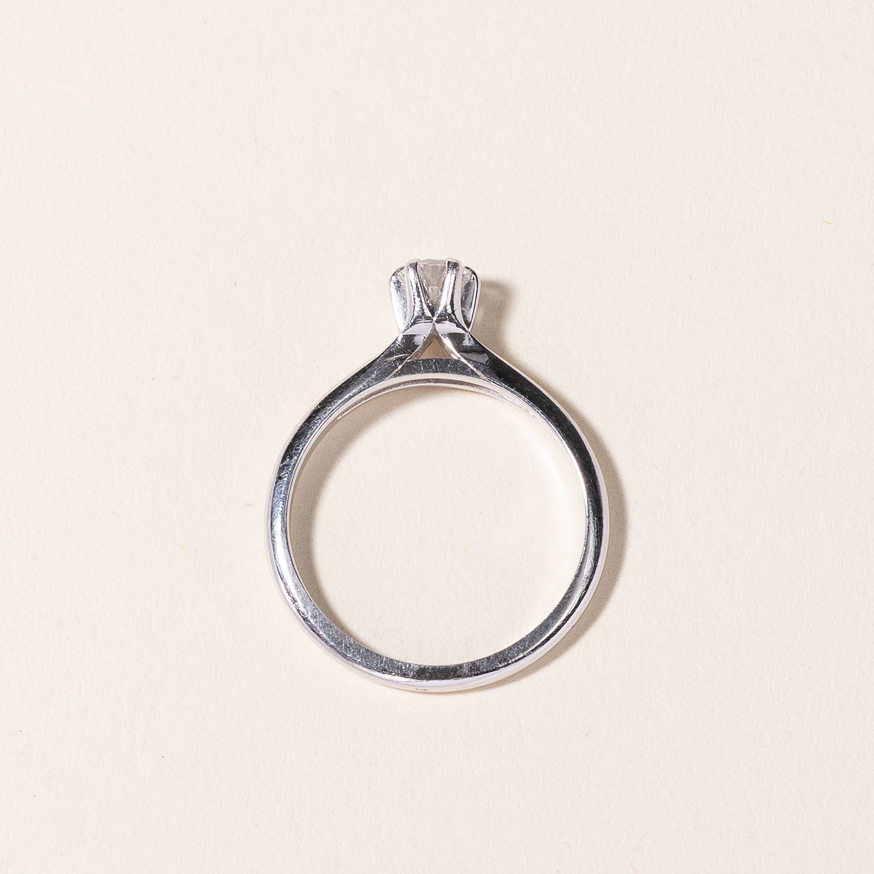 18K White Gold Diamond Ring - 0.32 Carat Round Cut Solitaire Engagement Ring | Size 6 | Perfect for Proposals, Anniversaries & Special Occasions