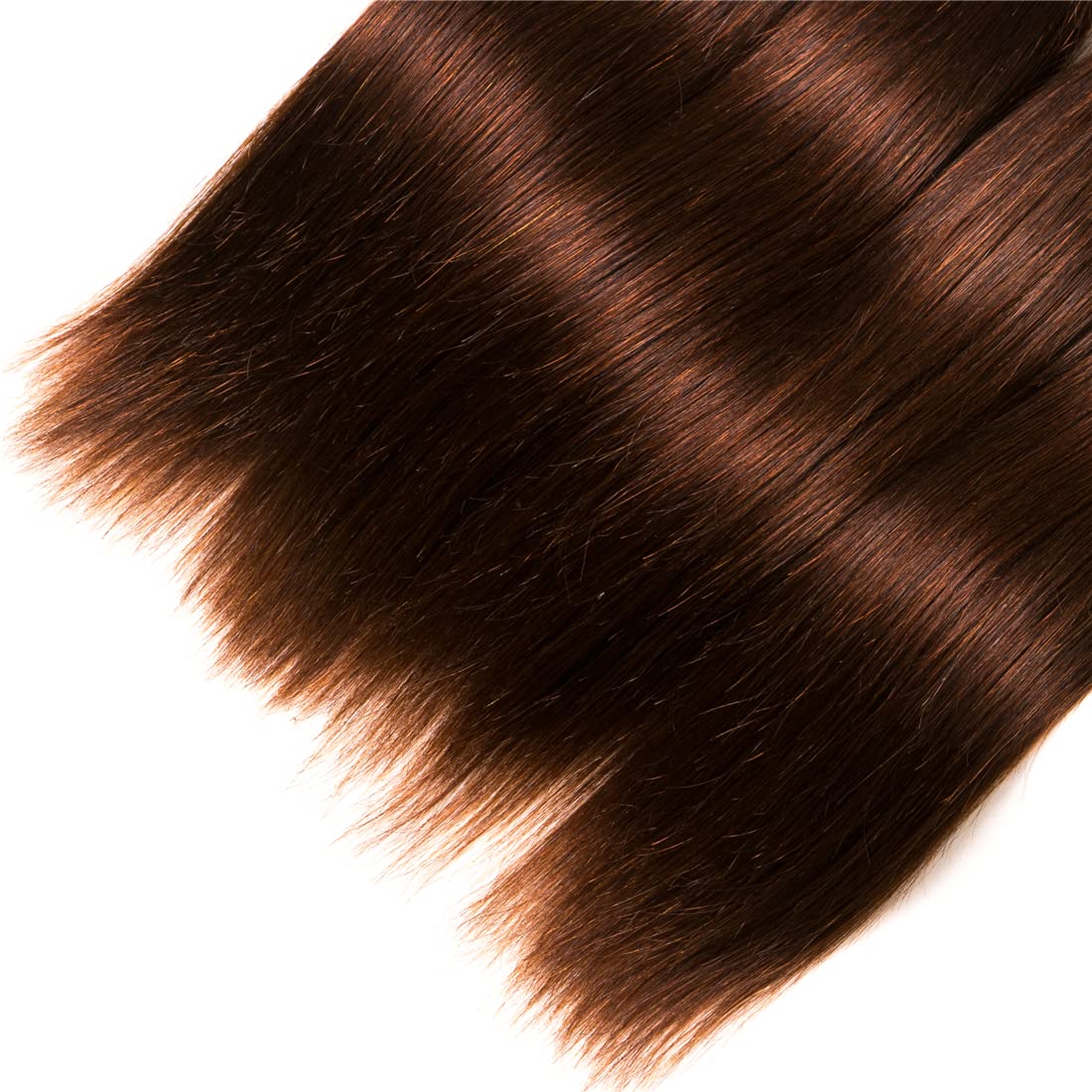 Brazilian Virgin Human Hair Extensions - 3 Bundles Straight Light Brown #4 (10 10 10 Inch) | 100% Unprocessed Human Hair for Styling & Volume | Perfect for Daily Wear, Parties & Special Occasions