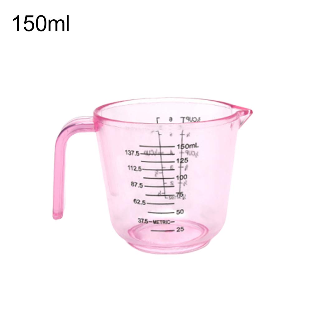 Clear Plastic Measuring Cups 600ml - Transparent Sturdy Kitchen & Baking Accessories with Accurate Measurements (Pink) - Perfect for Liquid & Dry Ingredients, Cooking, Baking & Meal Prep
