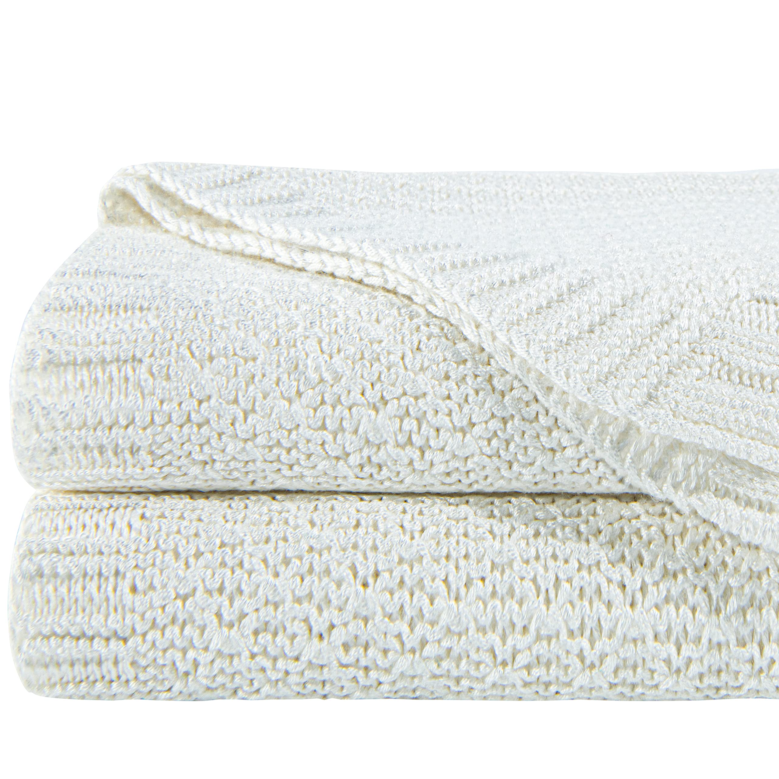 NTBAY Cooling Throw Blanket - Soft & Breathable Bamboo Rayon Cable Knit Blanket (51x67 Inches, 2.2 lbs) - Perfect for Summer Nights, Bedroom Decor, and Cozy Sofa Lounging - White