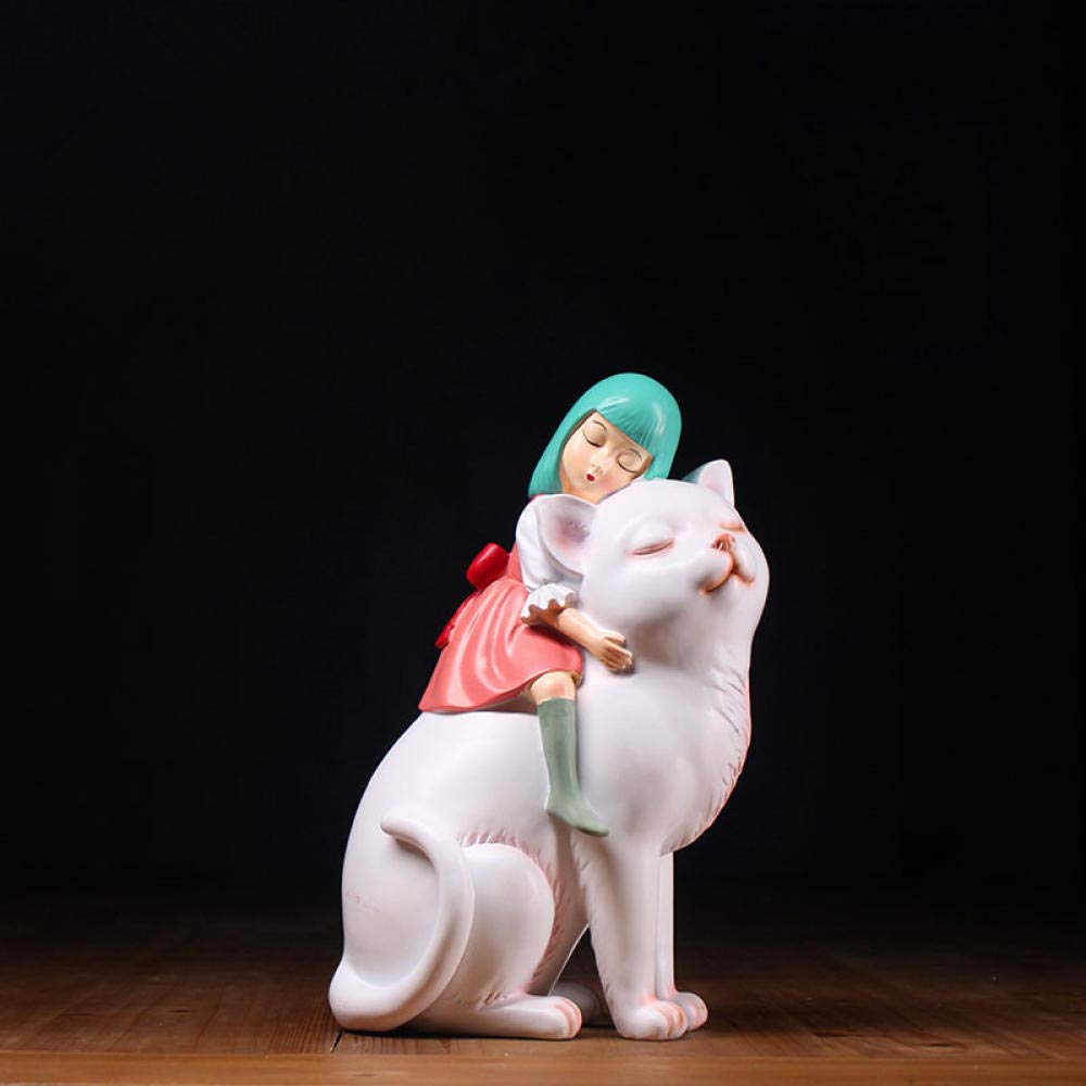 Unique Resin Cat & Angel Sculptures - Creative Animal Figurines for Home & Office Decor | Desktop, Bookshelf, Living Room Gifts | Perfect for Housewarming, Birthday & Holiday Presents