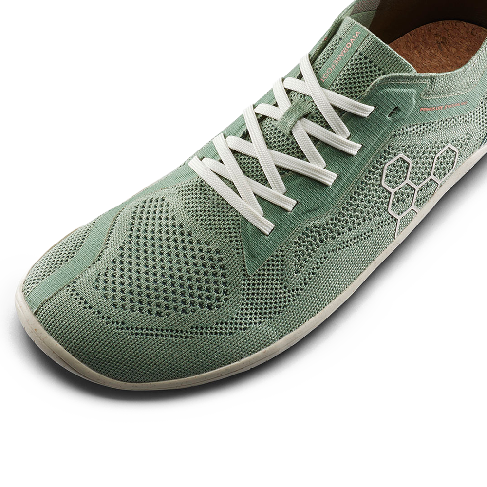Vivobarefoot Primus Lite Knit Natural Men's Dusty Green Barefoot Shoes - Lightweight & Breathable for Running, Hiking & Gym Workouts