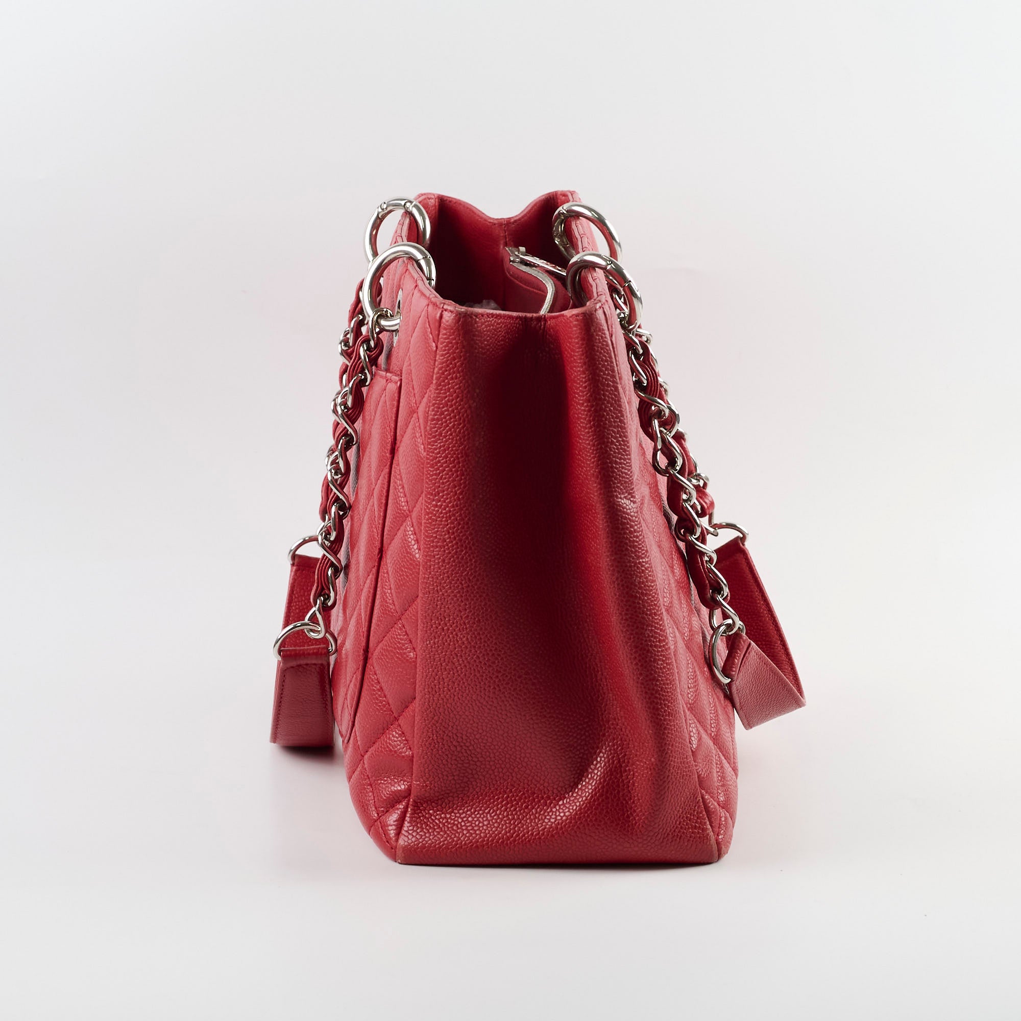Chanel Caviar Leather Grand Shopping Tote GST Handbag - Red Luxury Designer Tote Bag for Women | Perfect for Work, Travel & Everyday Use