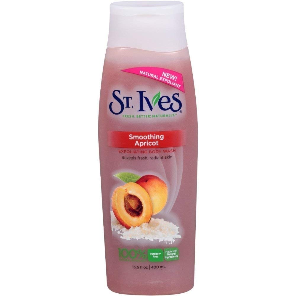 St Ives Smoothing Apricot Body Wash - 13.5 Fl Oz (Pack of 3) | Moisturizing & Exfoliating Shower Gel for Soft Skin | Perfect for Daily Use & Gift Sets
