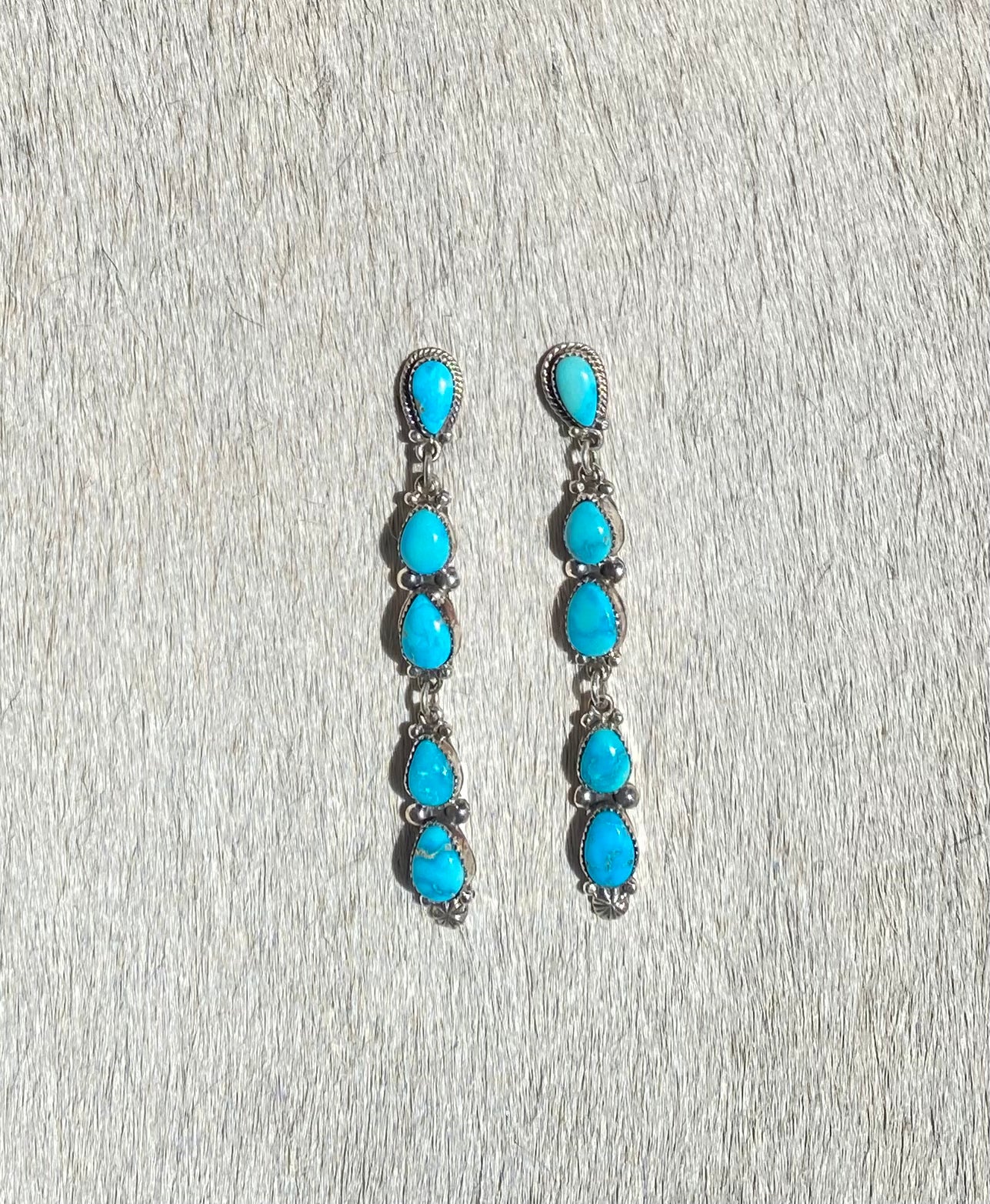 Five Drop Turquoise Earrings for Women - Handmade Boho Dangle Jewelry - Perfect for Parties, Weddings & Everyday Wear