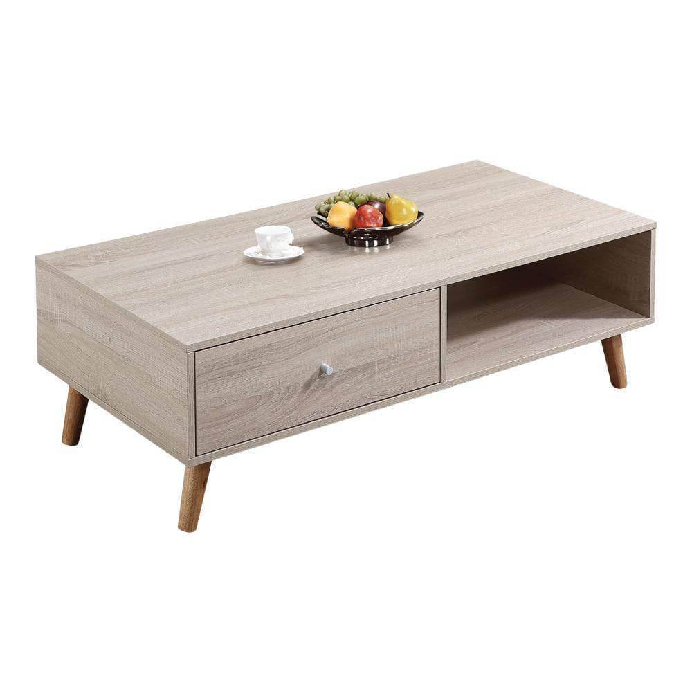 Solid Mason Wooden Coffee Table - 100cm Wide Rustic Farmhouse Style for Living Room, Lounge & Home Decor
