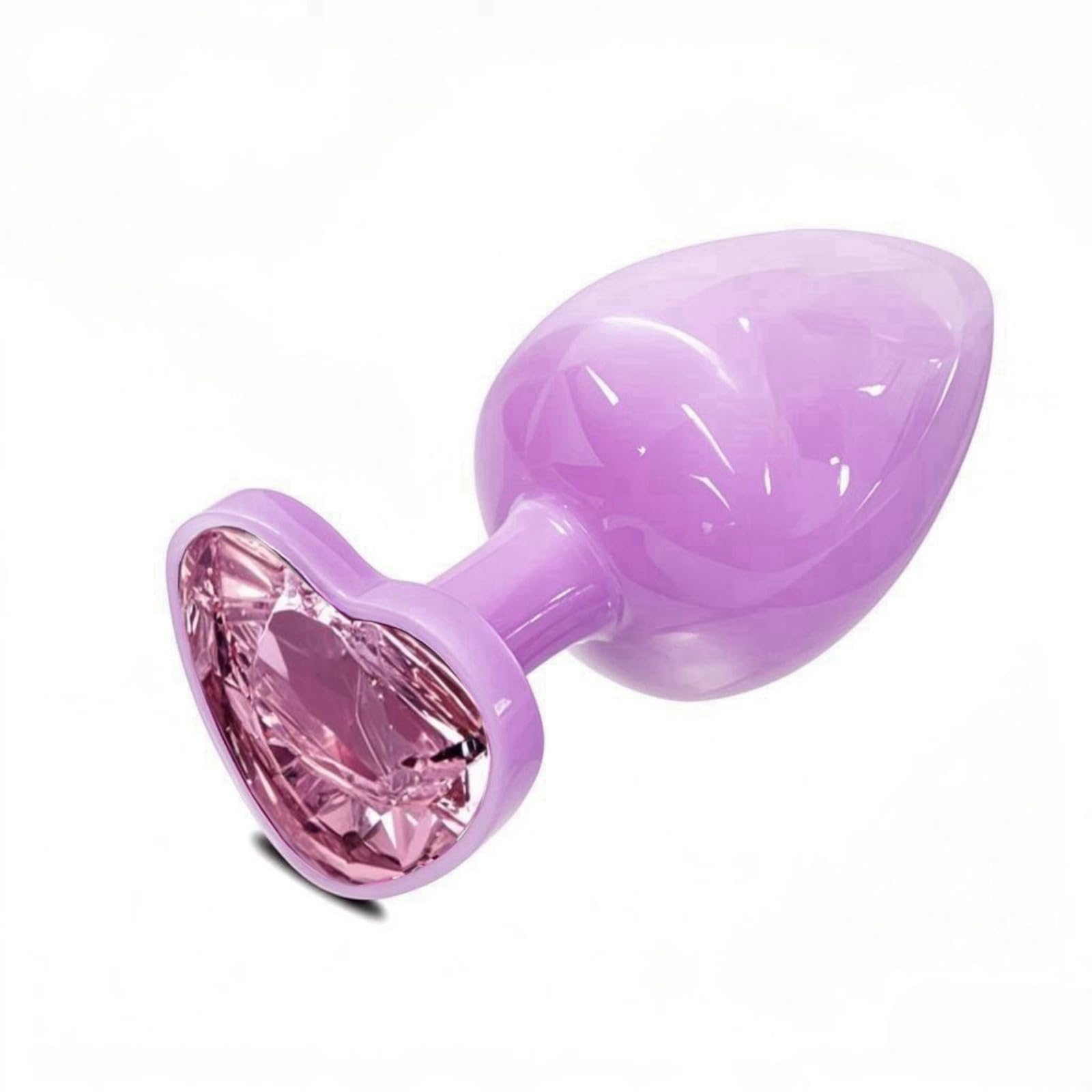 Small Anal Plug for Beginners - Heart-Shaped Jewel Base Adult Toy for Women & Men | G-Spot Stimulation | Couples Play | Discreet Pink Sex Toy for Solo & Partnered Pleasure