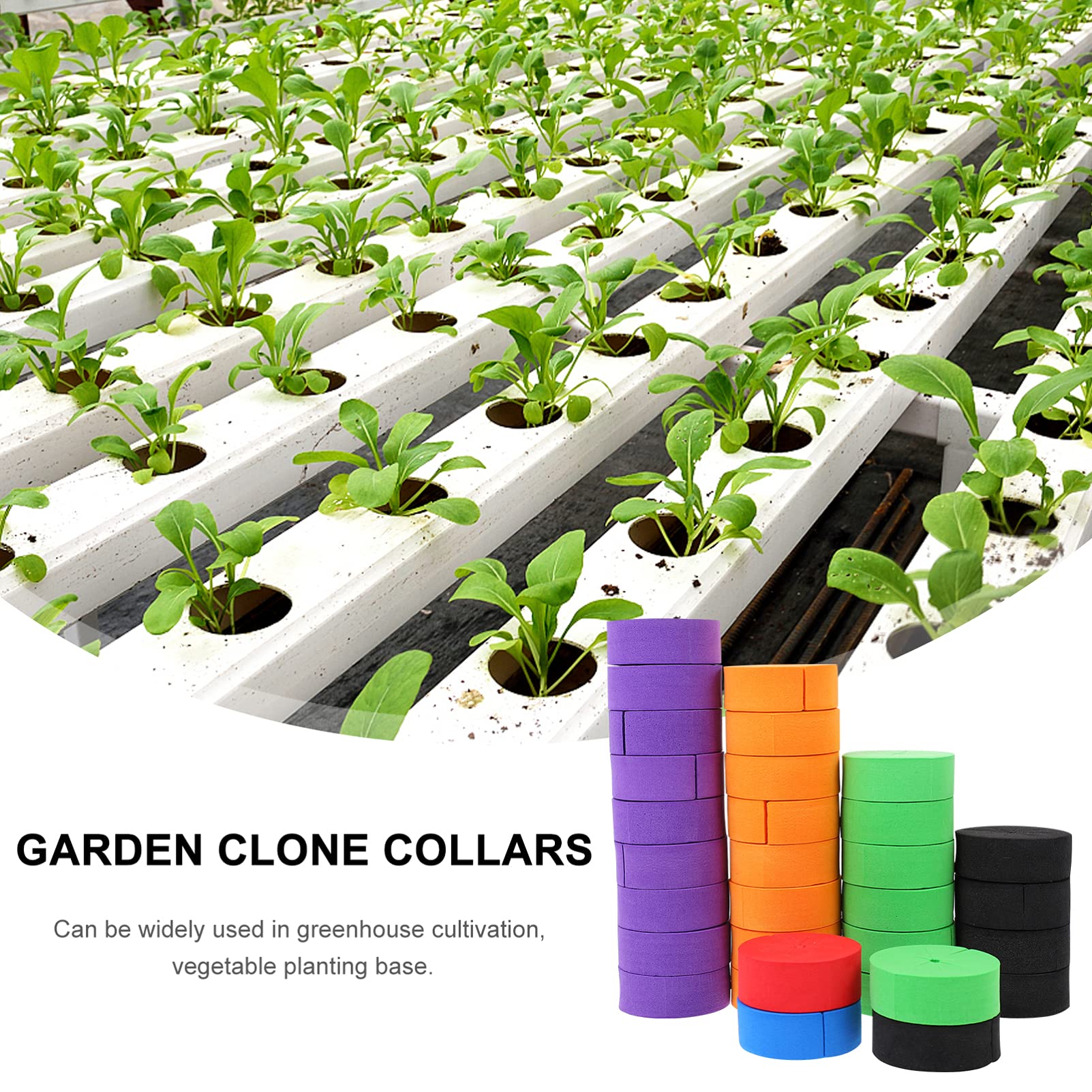 GANAZONO 50pcs Hydroponic Plant Spacers - Garden Clone Collars, Nutrient Blocks & Plant Plugs for Hydroponics (Random Colors) - Ideal for Indoor Gardening, Hydroponic Systems & Seed Starting